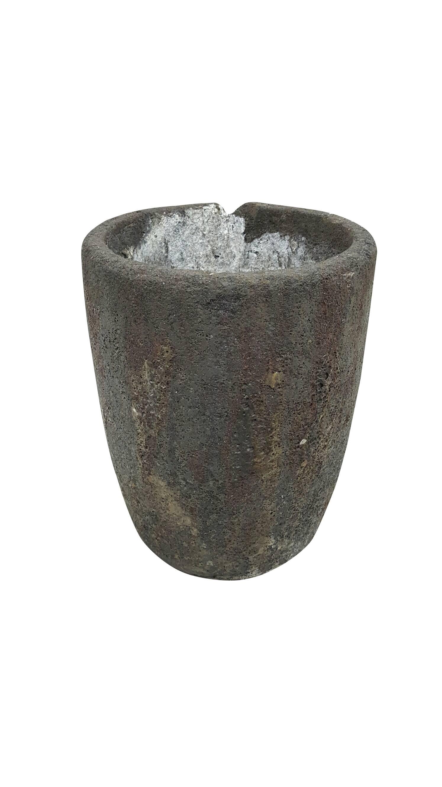 Beautiful antique gray stone vase
Dimensions: 9.75" diameter x 13" height.