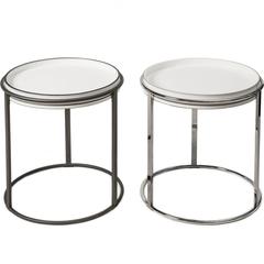 Leather Round Table Chrome 10