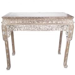 18th Century Carved Wood and Marble-Top Console