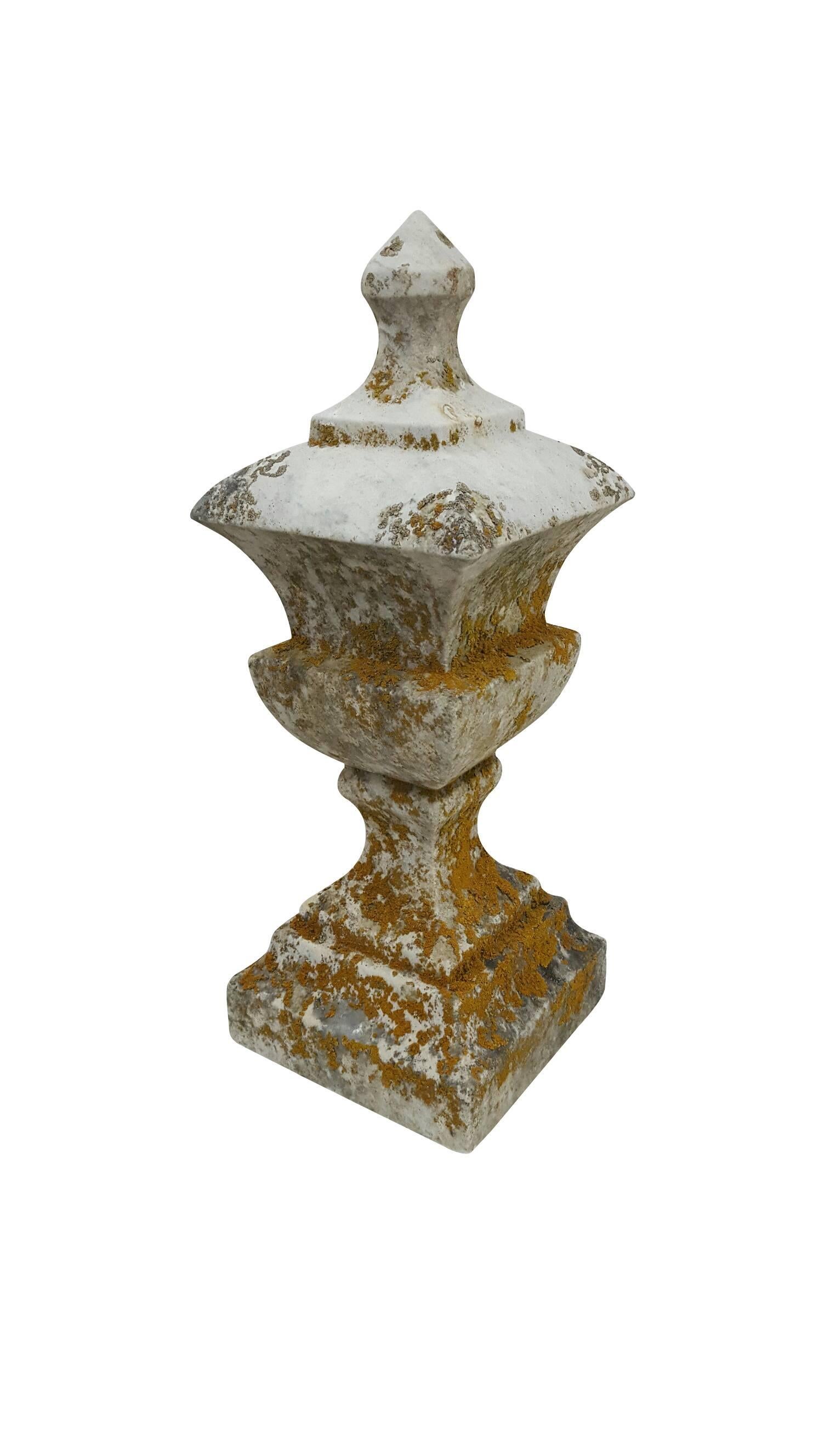 Hand-Carved 19th Century White Marble Finial - Sculpture For Sale