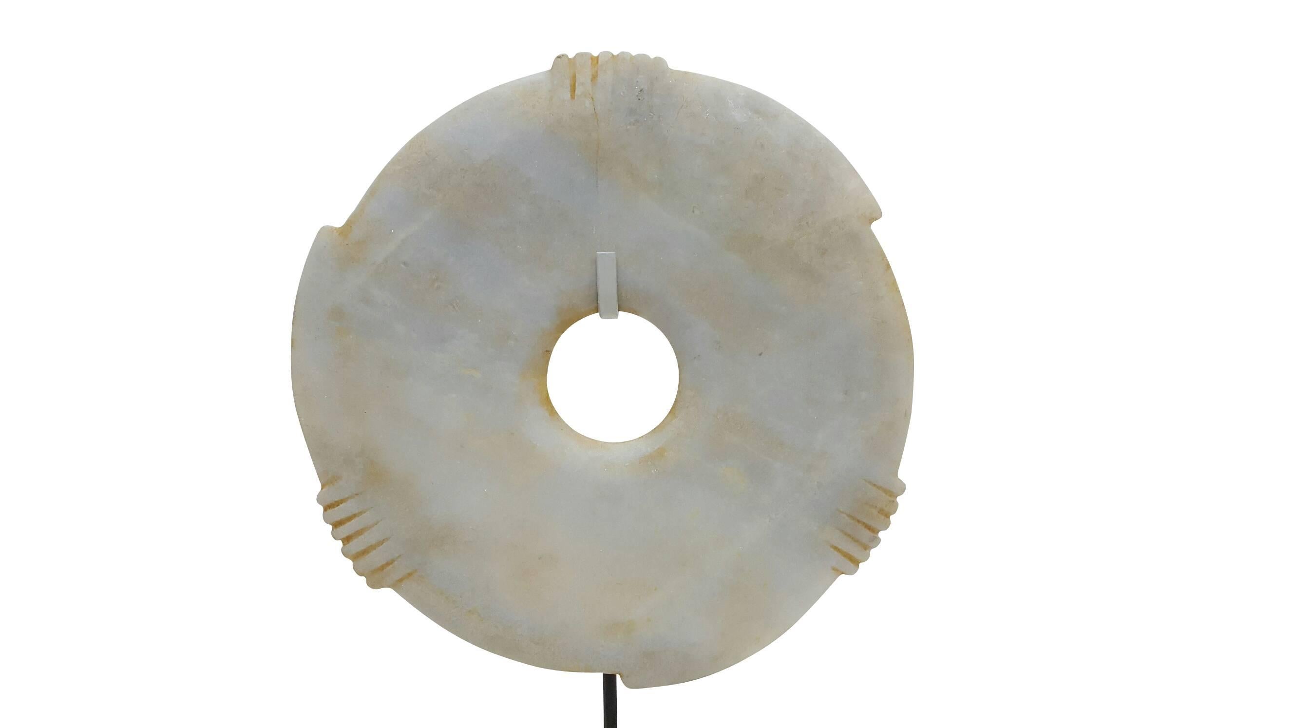 Belgian Marble Textured Disk on Stand