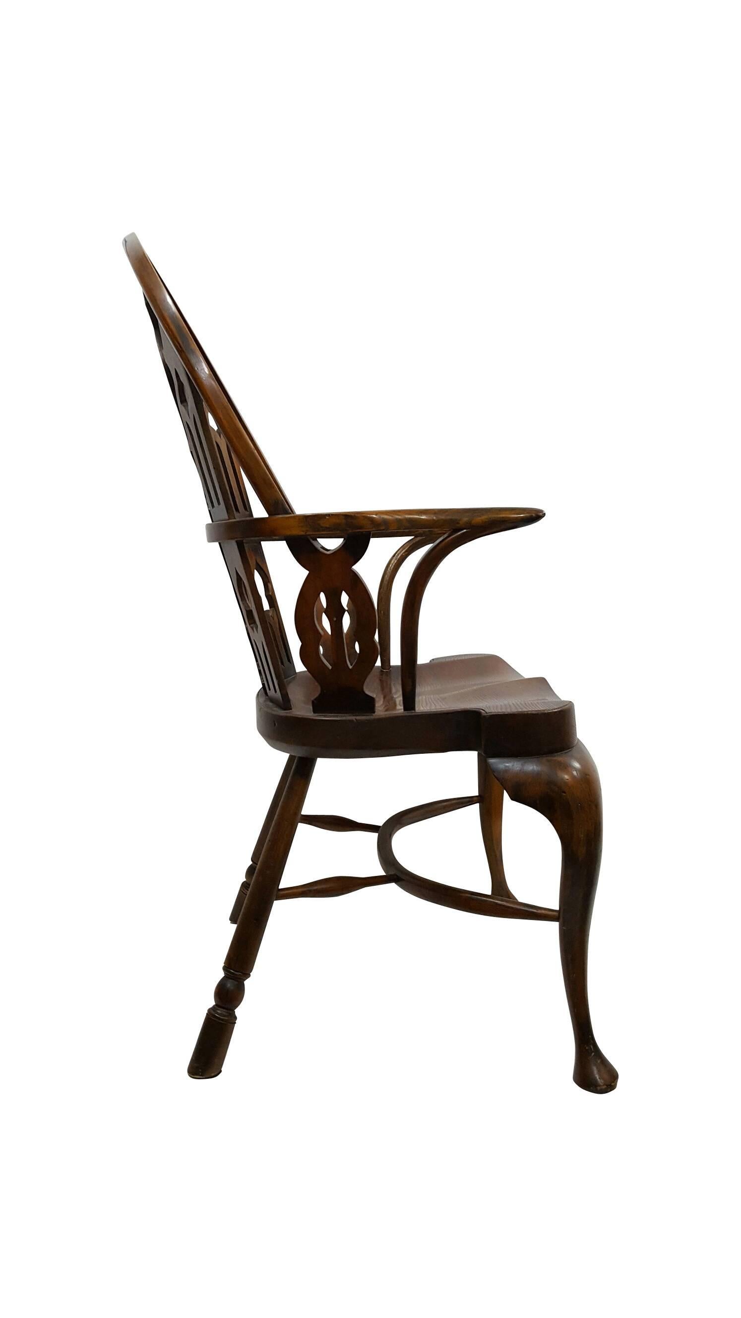 American Colonial 19th Century Antique Wood Armchair For Sale