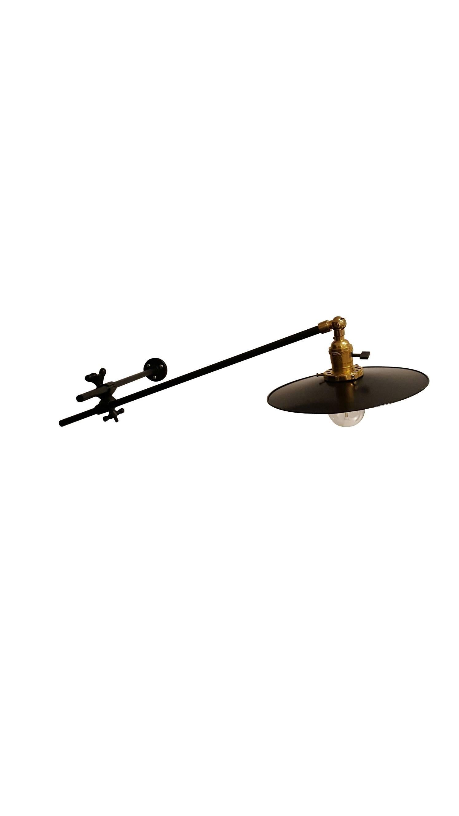Hand-Crafted Industrial Wall Mounted Black Lamp
