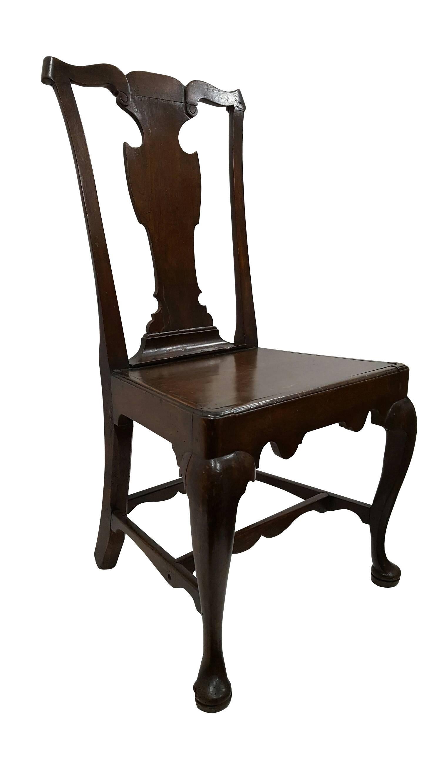 Beautiful 18th century fruitwood Chippendale Country chair
Dimensions: 39'' H, 20.5'' W, 15'' D.
