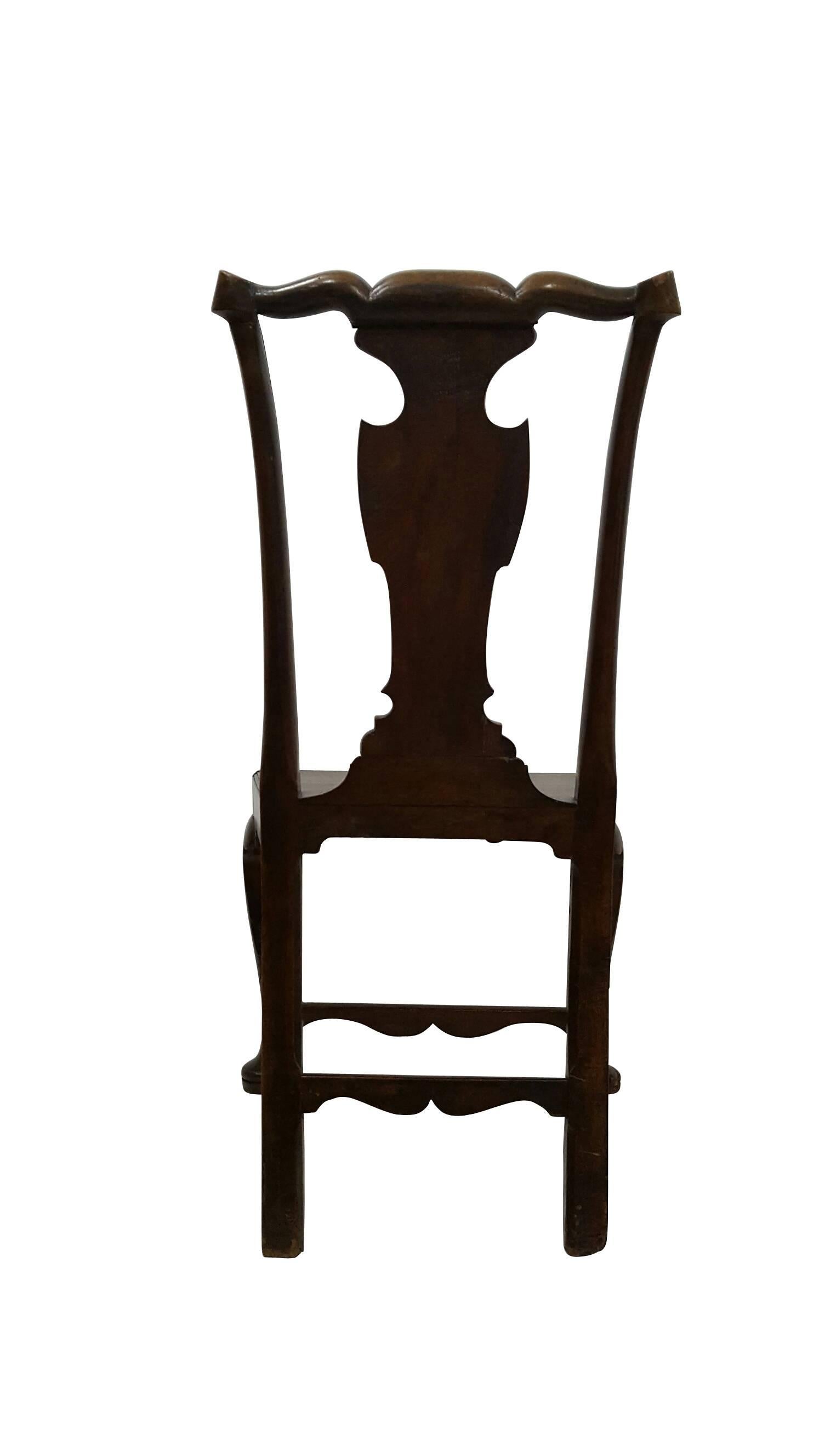 Hand-Crafted 18th Century Fruitwood Chippendale Country Chair For Sale