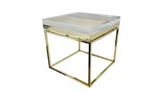 Mies Side Table - XL in Brass By Michael Dawkins