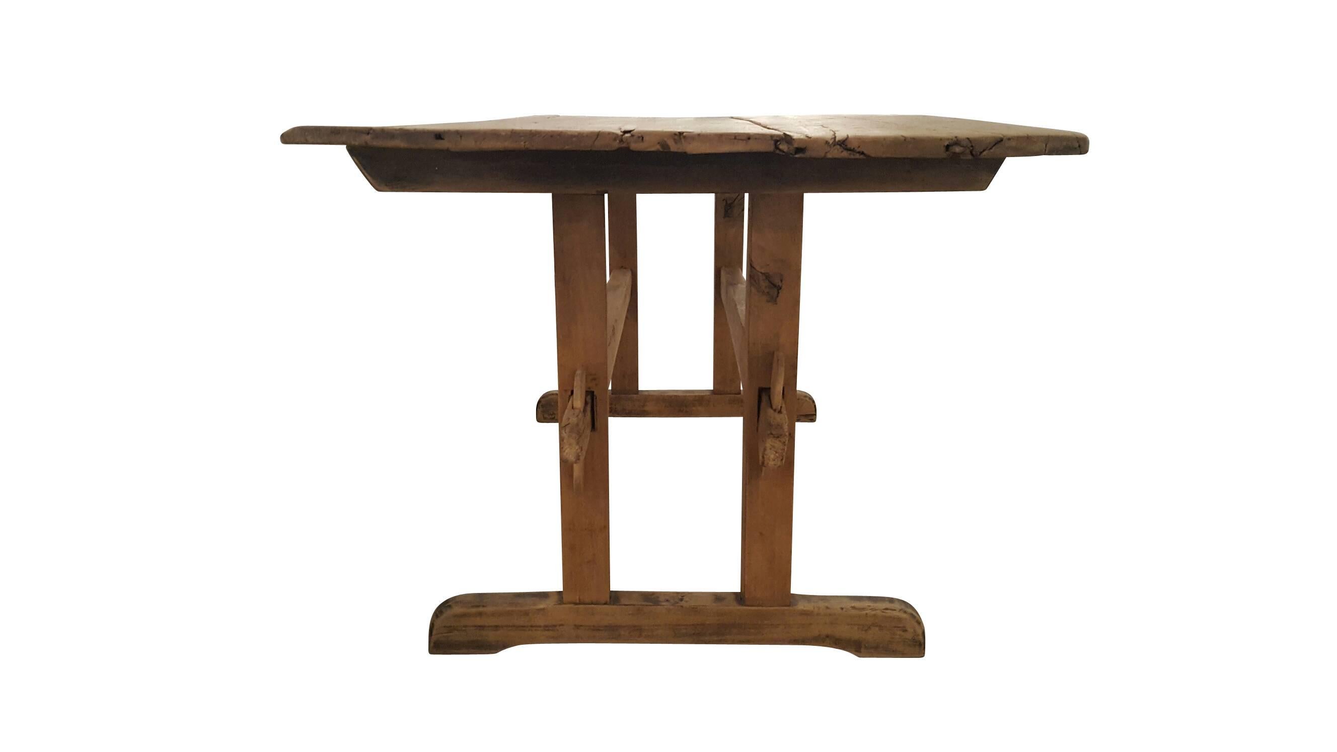 Wood Early 20th Century Fab Trestle Table For Sale