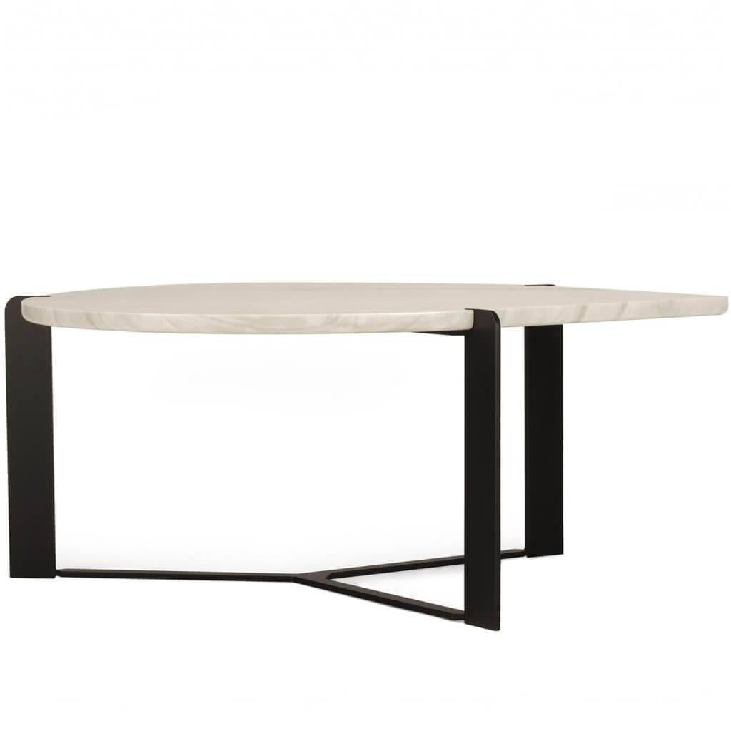 Modern Bead Coffee Table with White Metal Base For Sale
