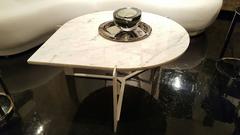 Bead Coffee Table with White Metal Base