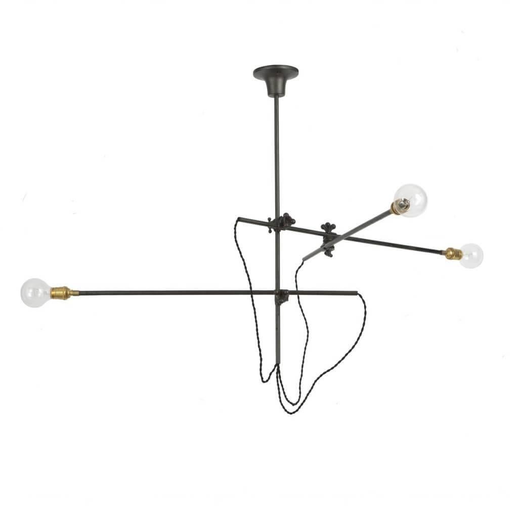 Modern Industrial Ceiling Fixture, Brass For Sale