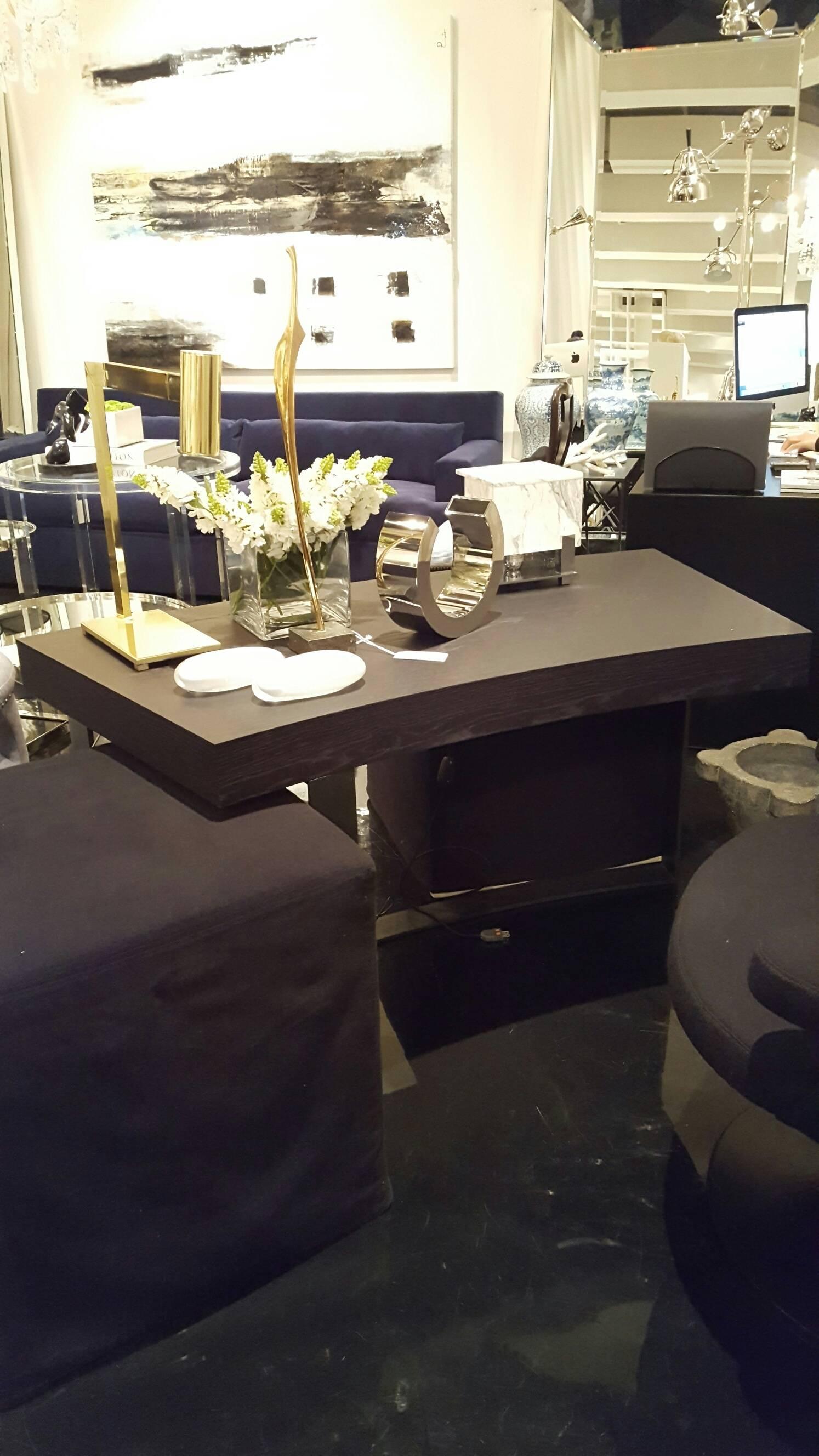Beautiful Poete desk
Black matte oak top as shows in second picture and
waxed metal structure.