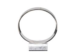 Stainless Steel Ring on Marble Stand, M