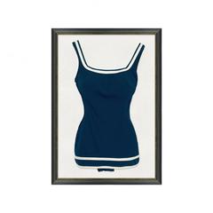 Vintage Swim Suit Solid with Trim, Art Work