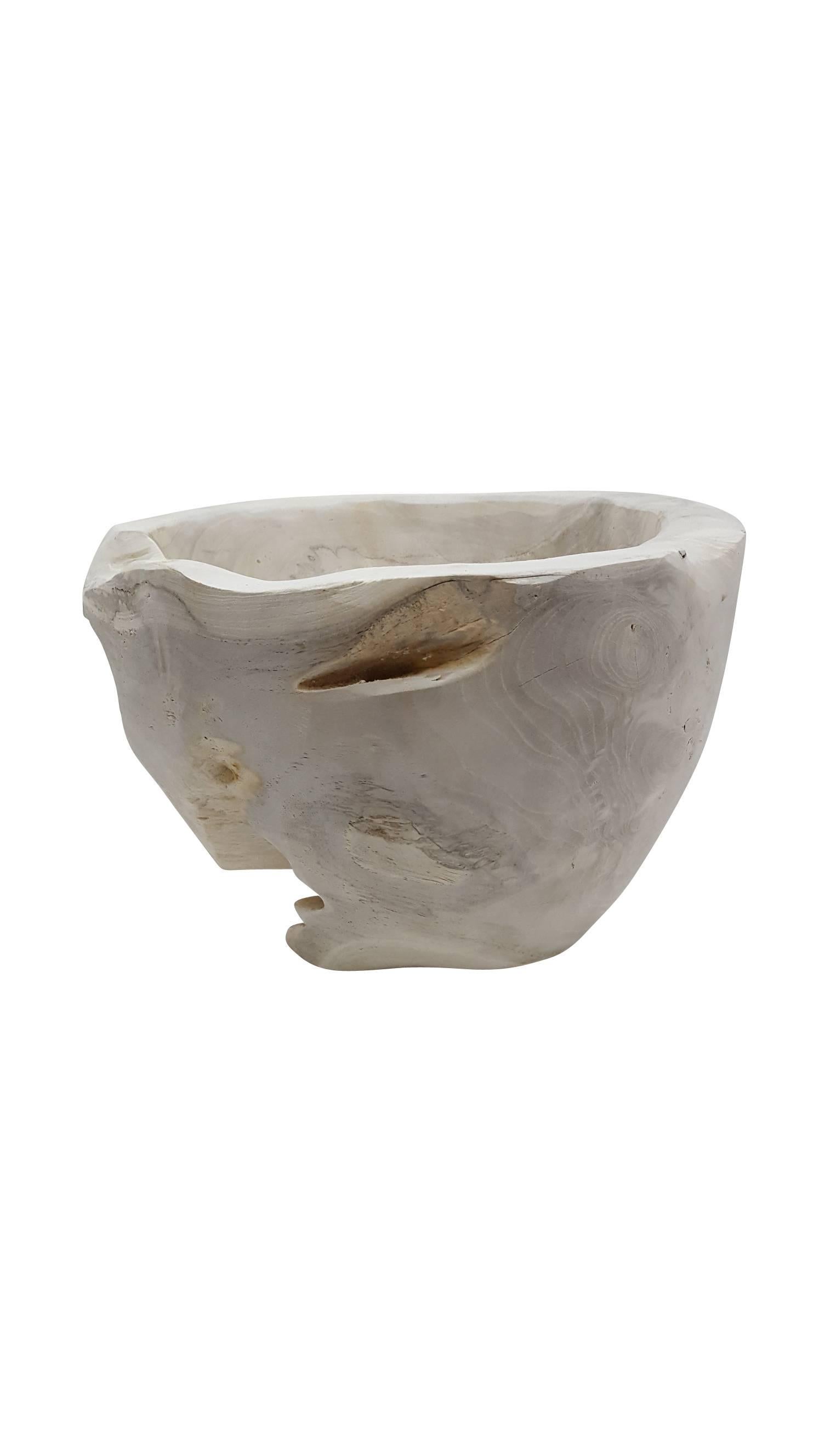 Hand-Carved Bleached Bowls For Sale