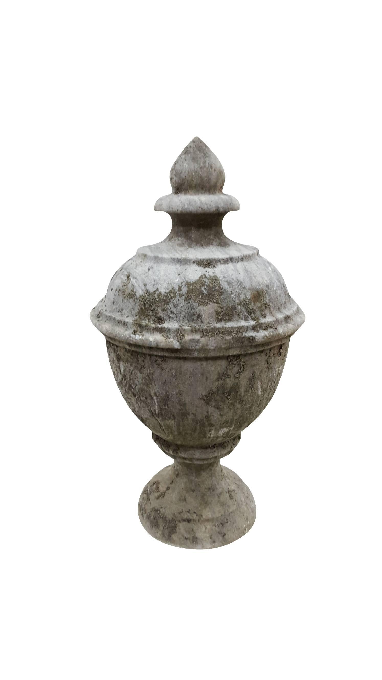 Beautiful 20th century antique stone pot finial.