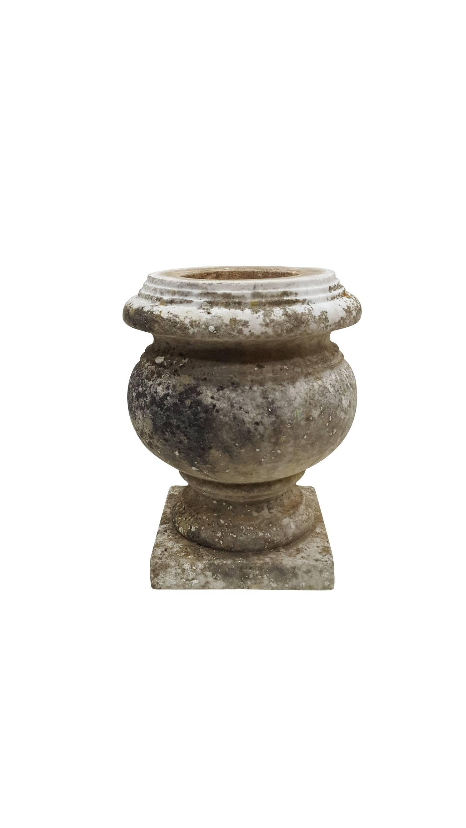 Beautiful 19th century antique stone urn finial, small.