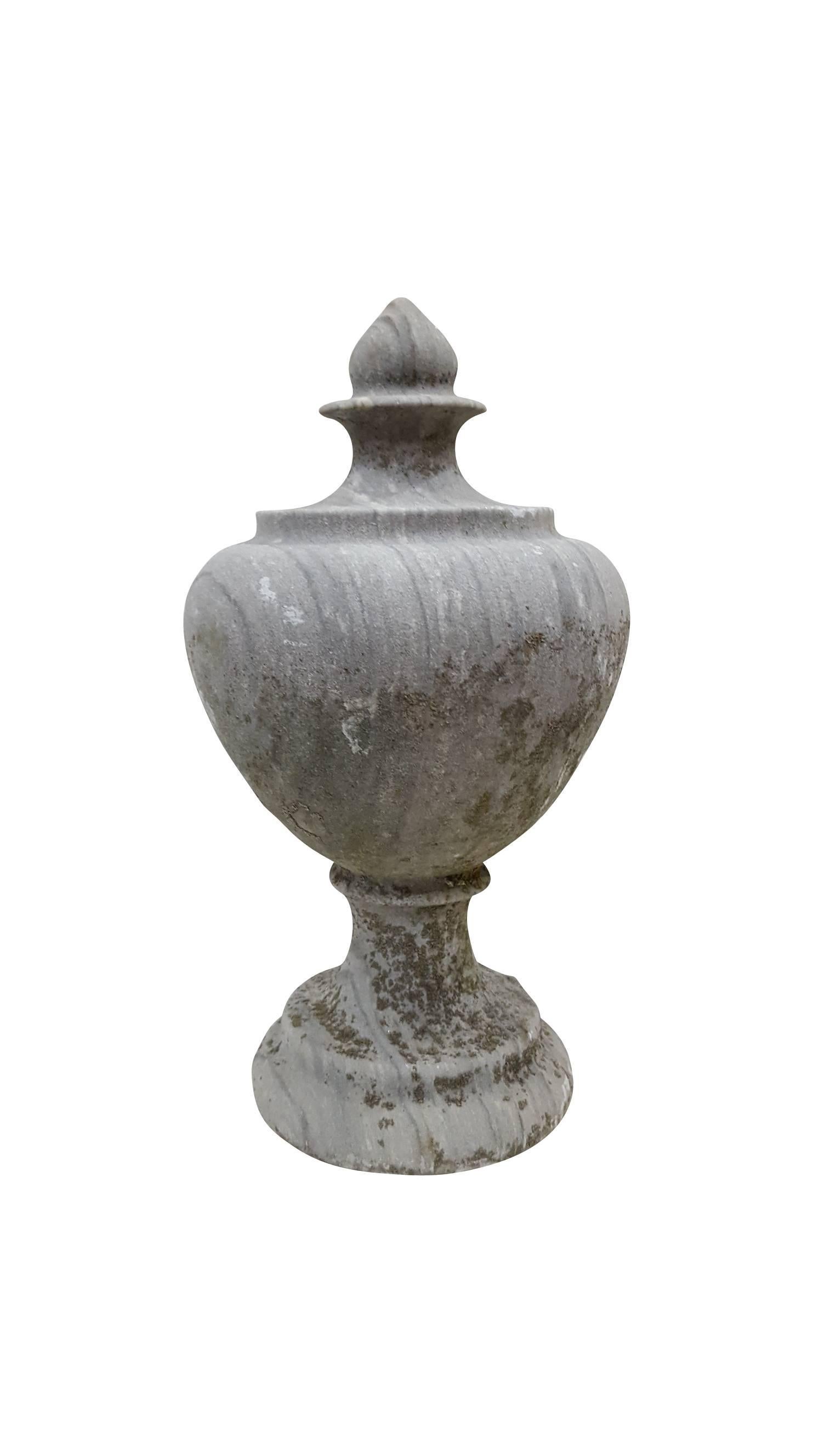 Beautiful 20th century antique stone pot finial.
  