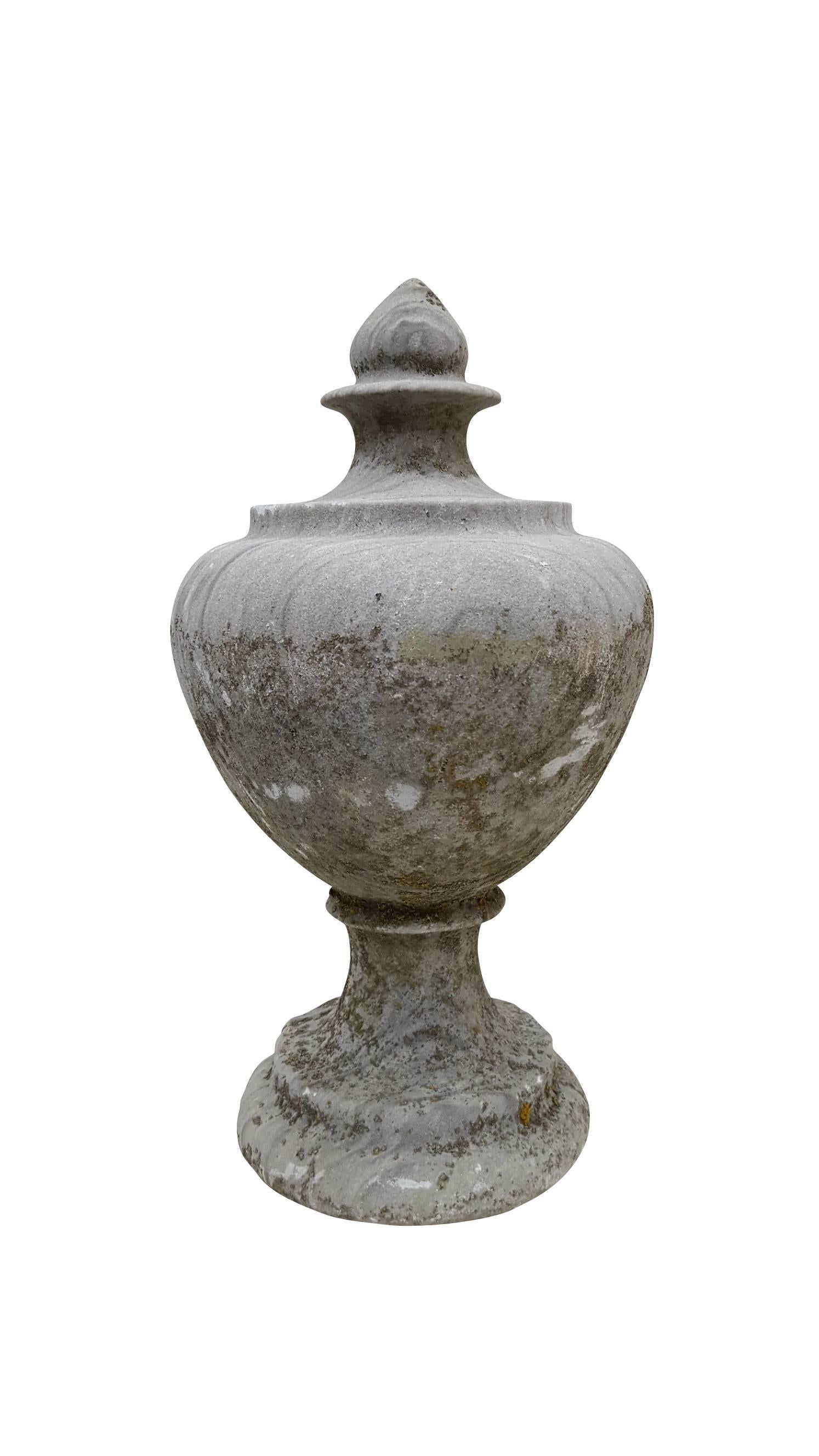 Mid-Century Modern 20th Century Antique Stone Pot Finial For Sale