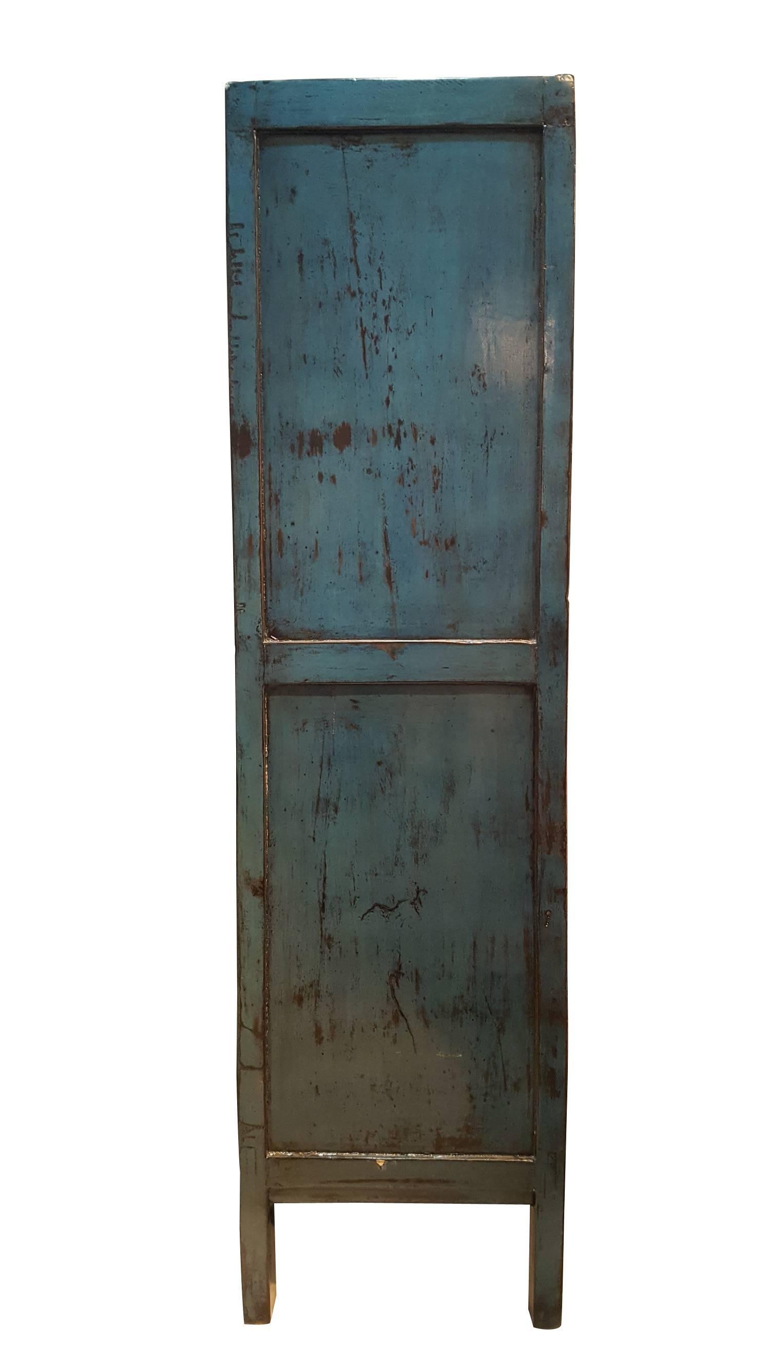 Antique Blue Cabinet In Excellent Condition For Sale In New York, NY