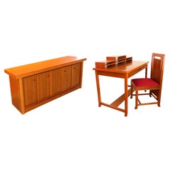 Frank Lloyd Wright for Cassina “Meyer May” Desk, Chair & “624 Aurora” Sideboard