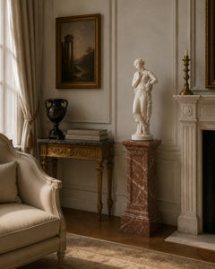 Una preciosa figura de mármol de una bailarina del siglo XIX, inspirada en Antonio Canova