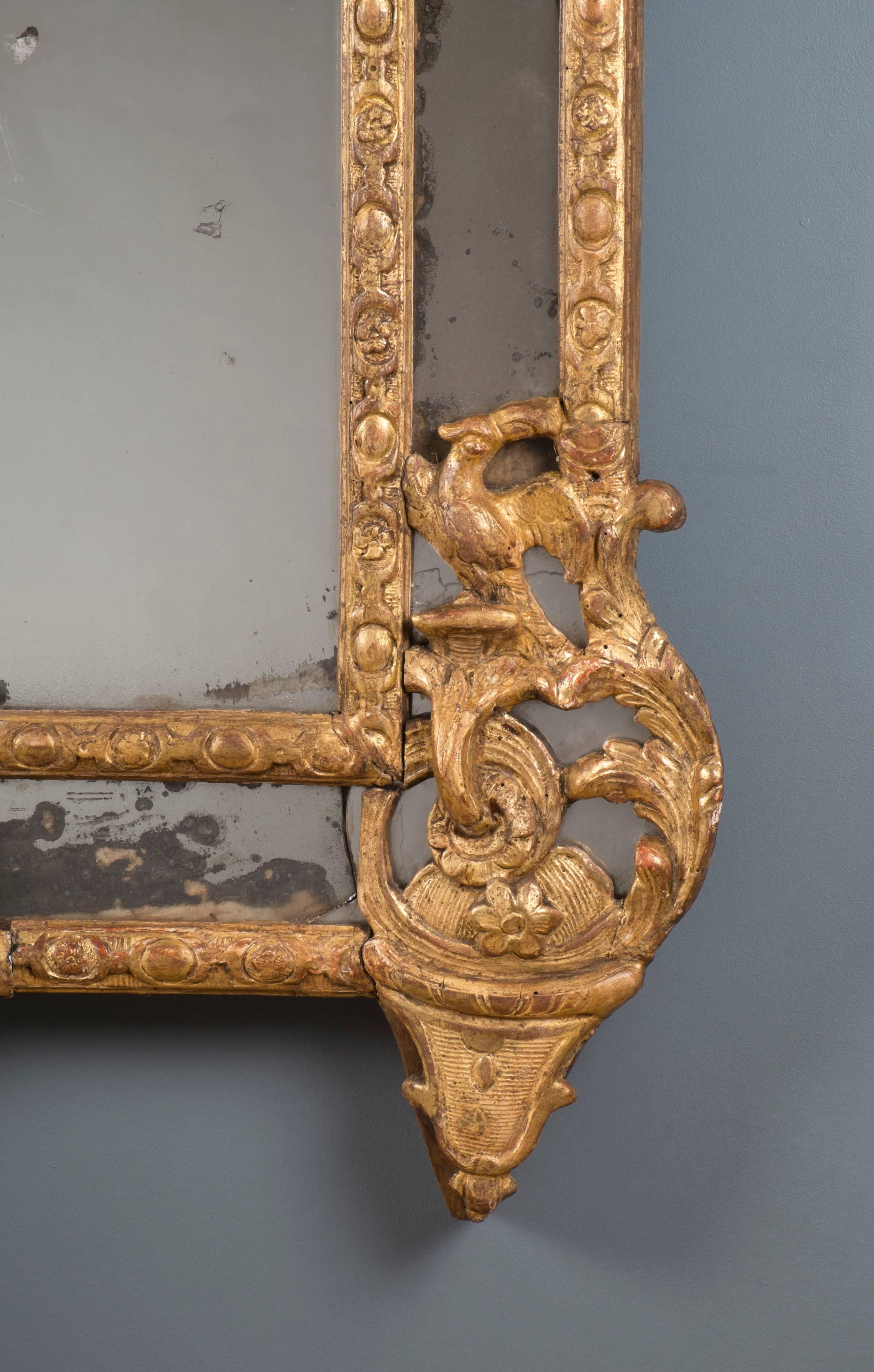 18th Century French Regency Giltwood Mirror