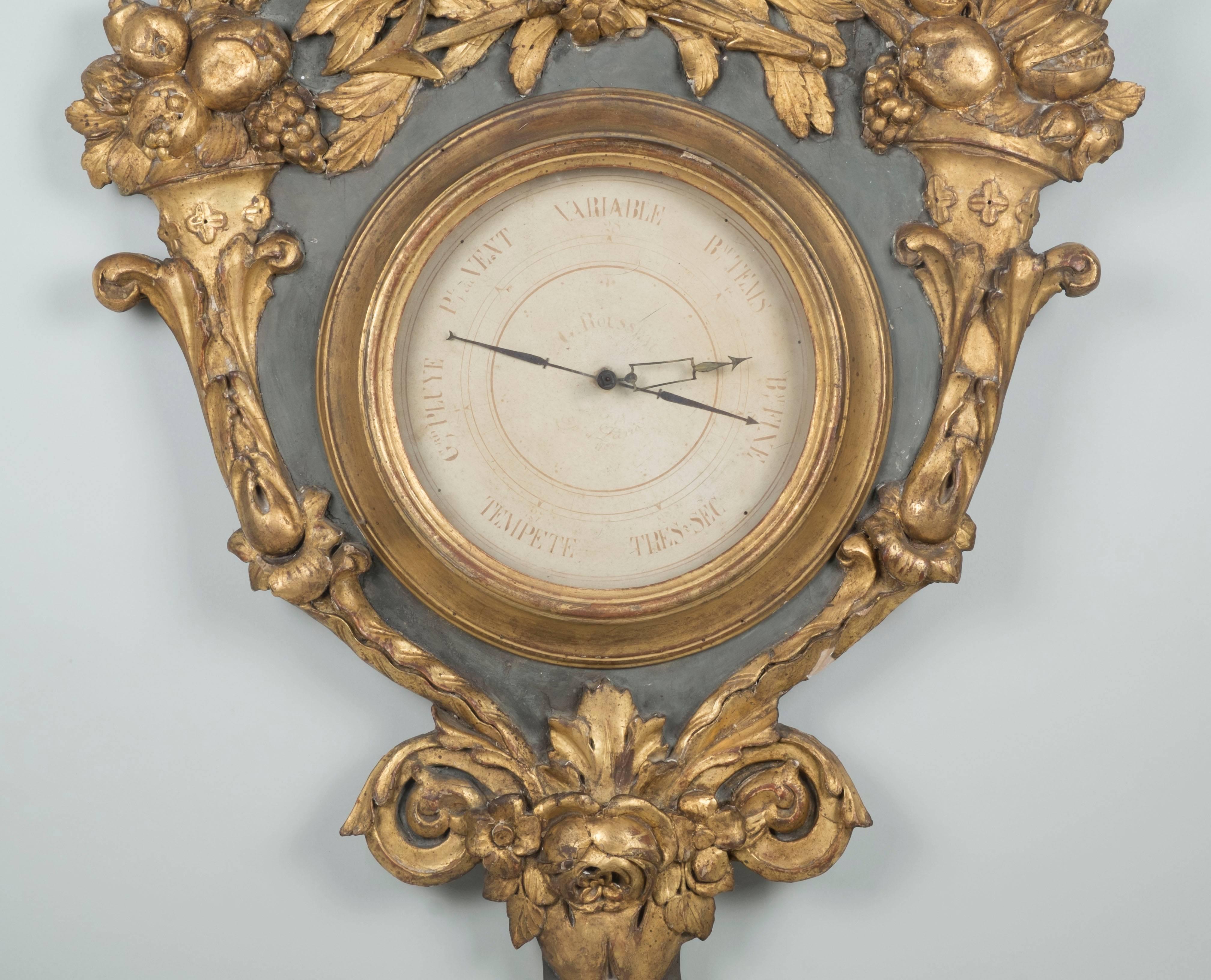 Pair of Great Barometers and Thermometers from the 18th Century In Excellent Condition For Sale In Paris, FR