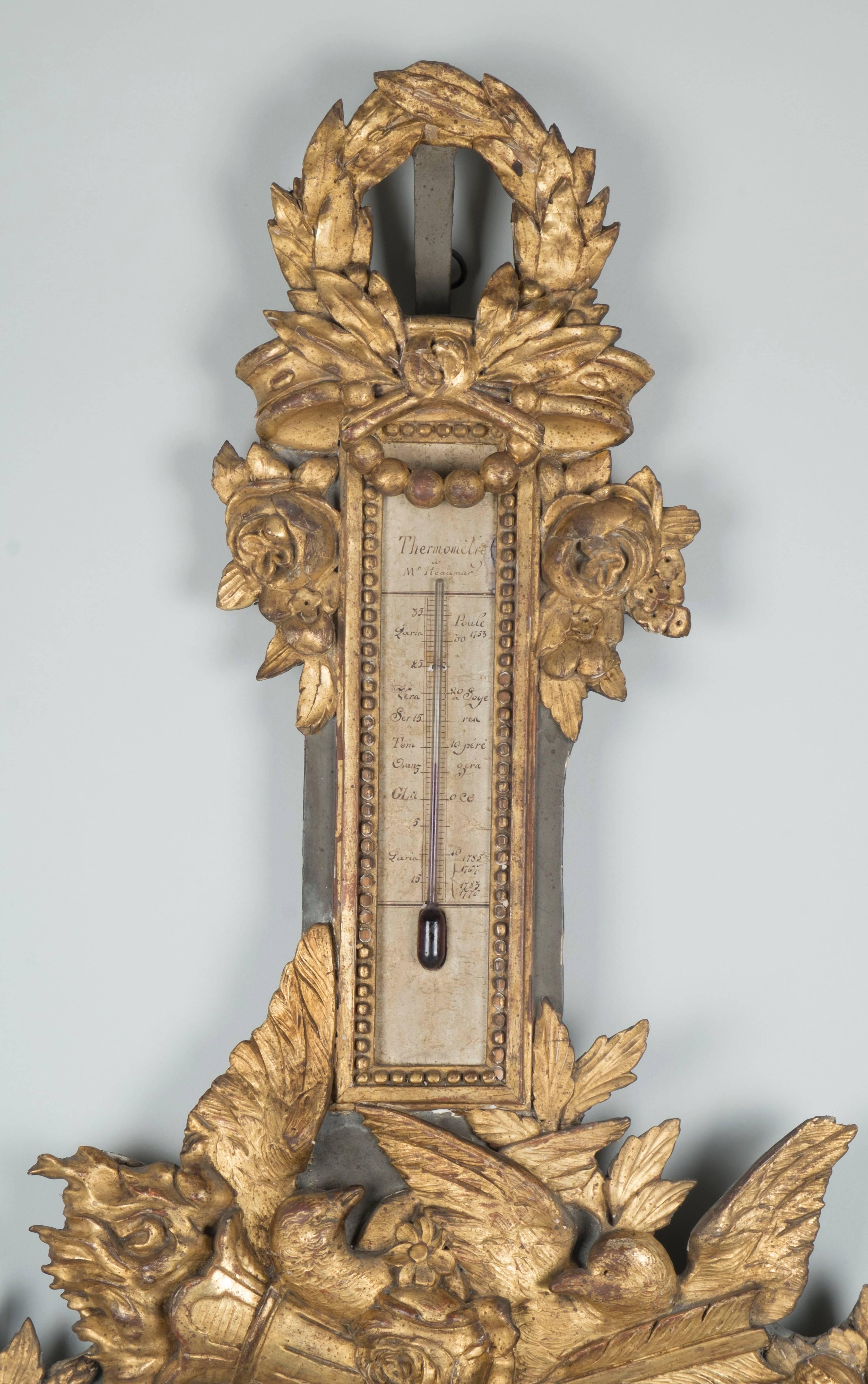 Pair of Great Barometers and Thermometers from the 18th Century For Sale 2