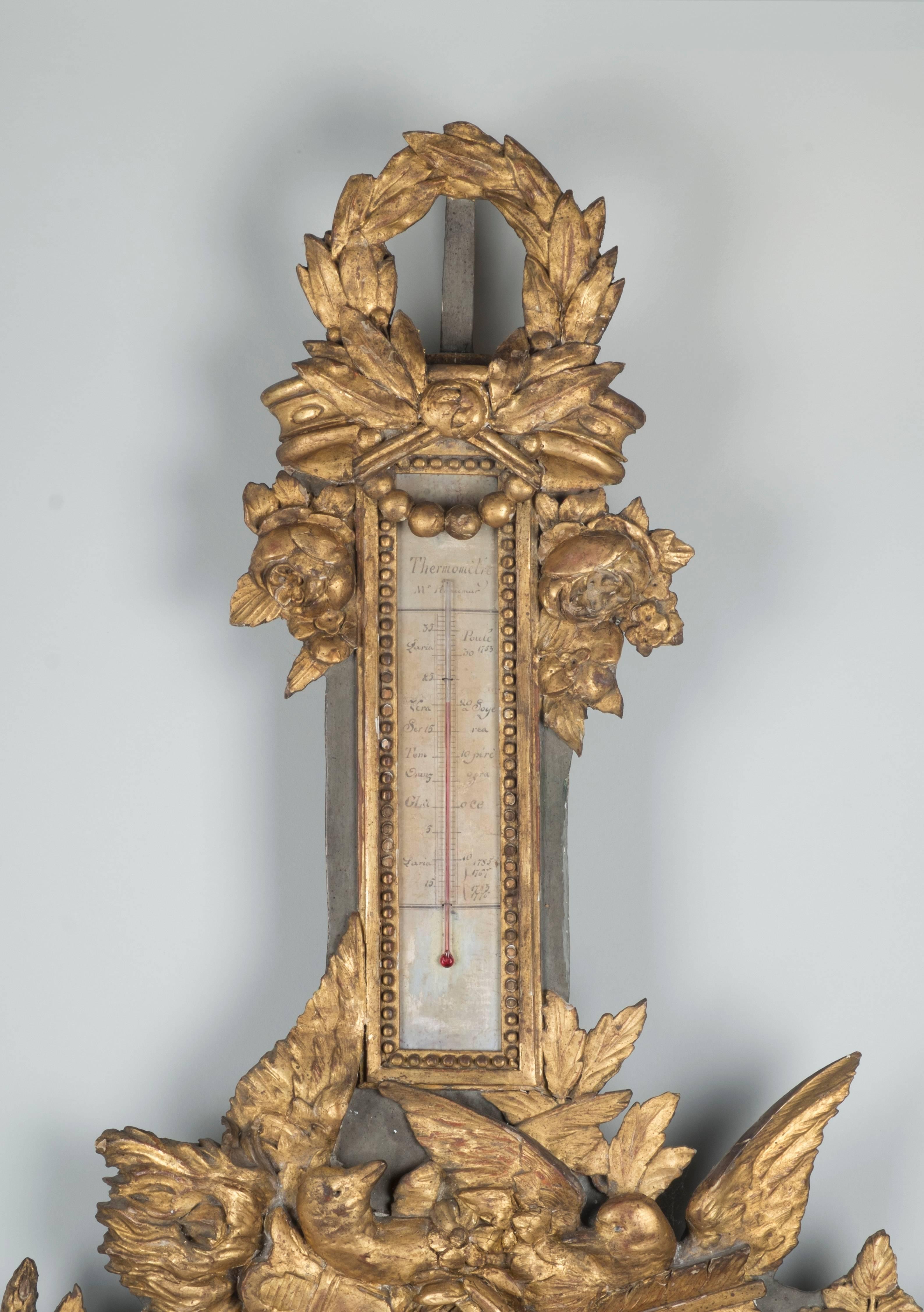 Pair of Great Barometers and Thermometers from the 18th Century For Sale 5