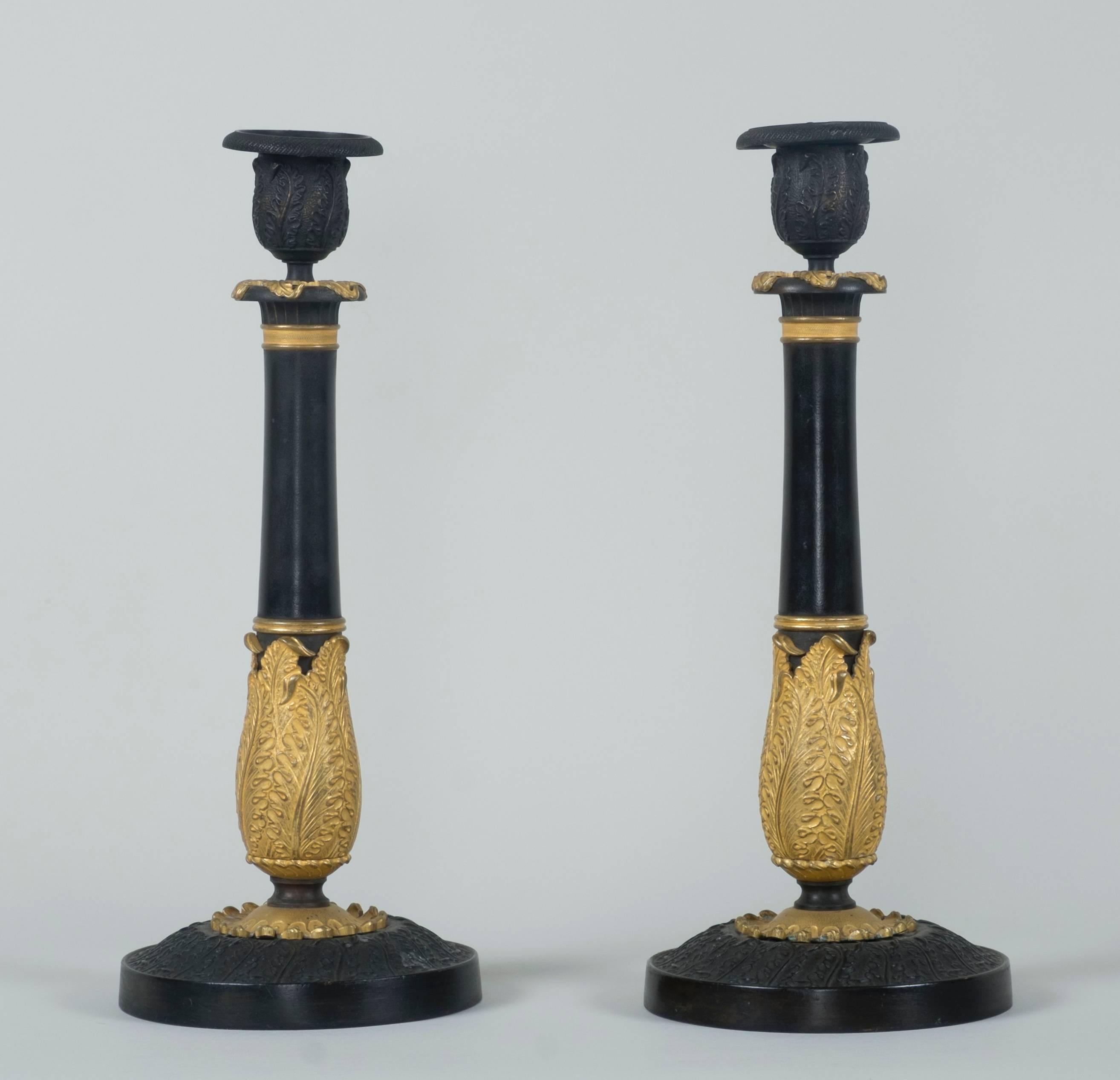 Pair of French Restauration Candlesticks For Sale 1