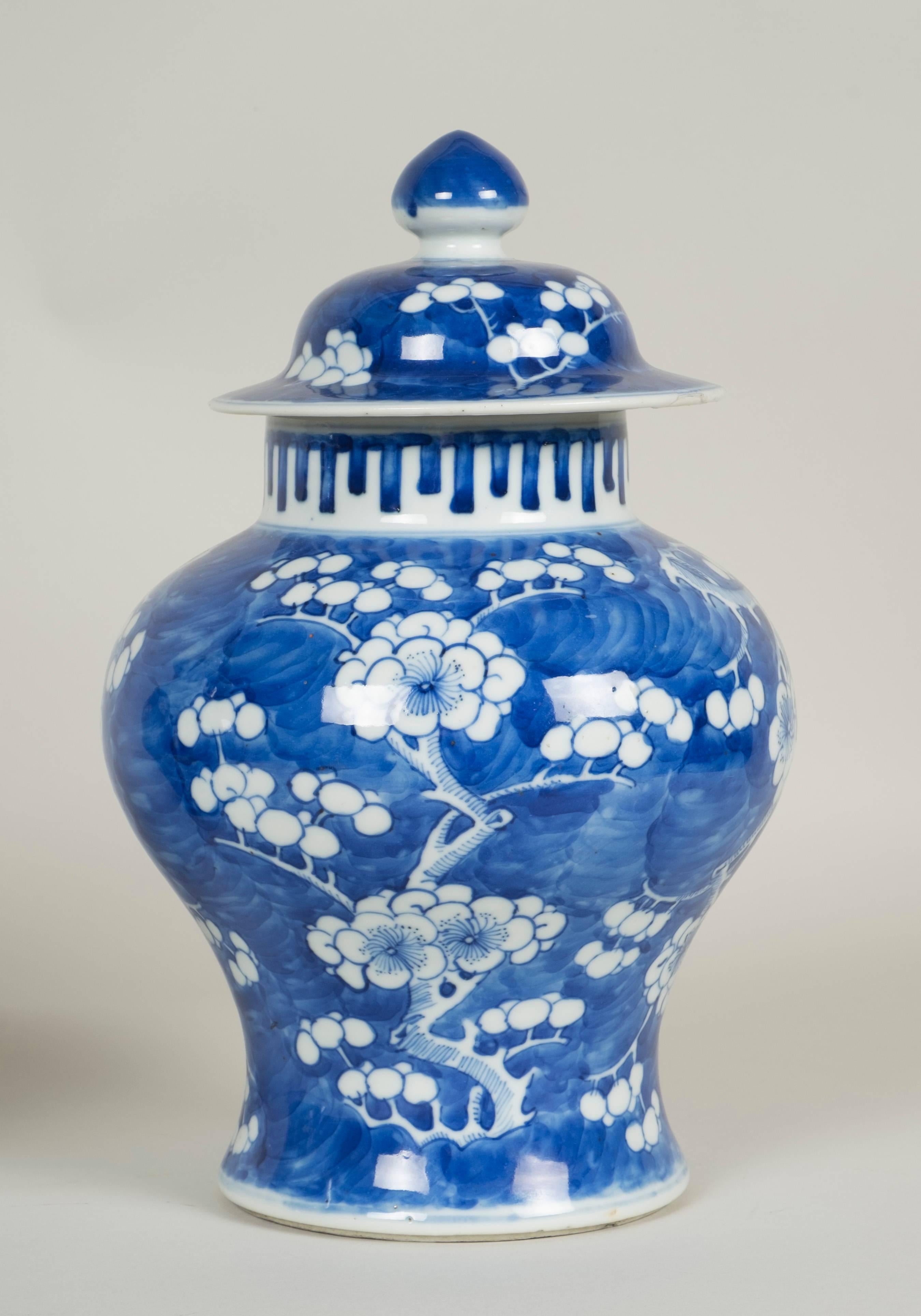 Pair of blue of China porcelain vases from the Kangxi period.
Dimensions:
28 cm H x 20 cm L.