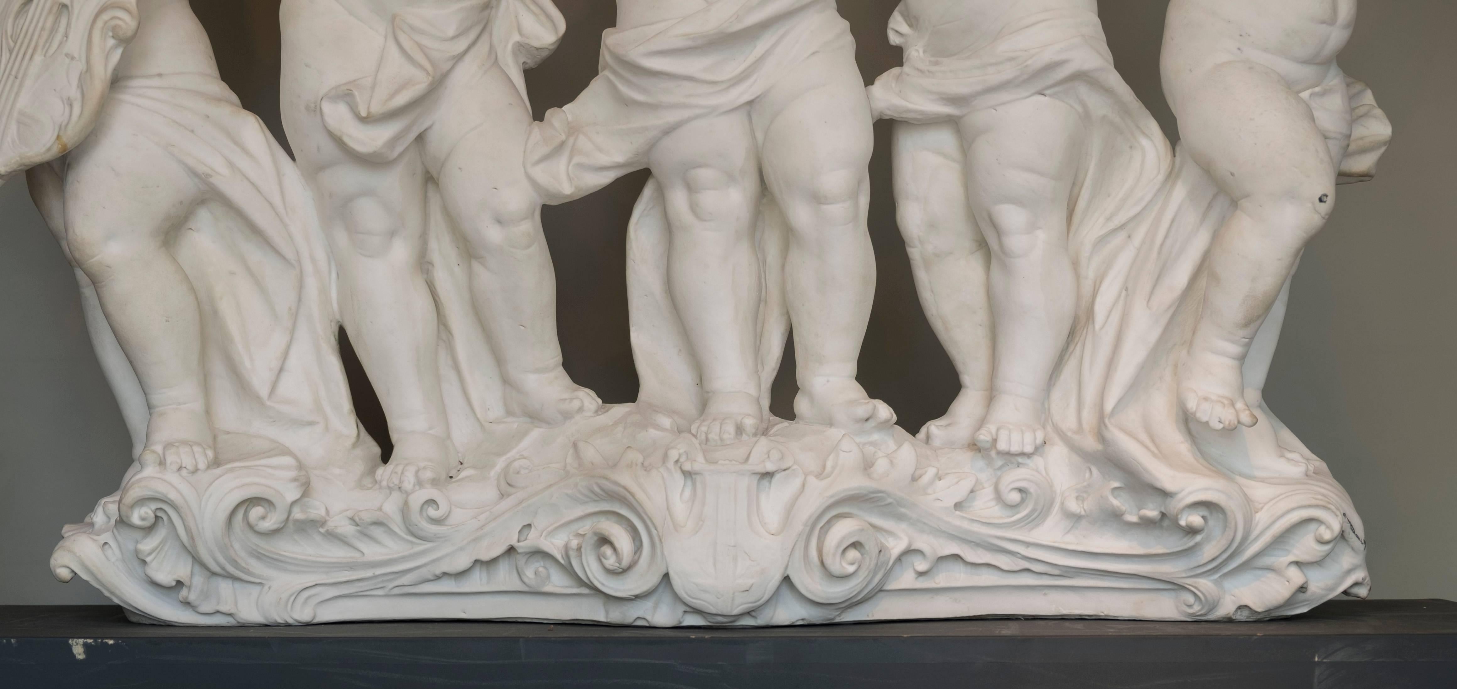 19th Century Great White Marble from Carrara Sculpture For Sale
