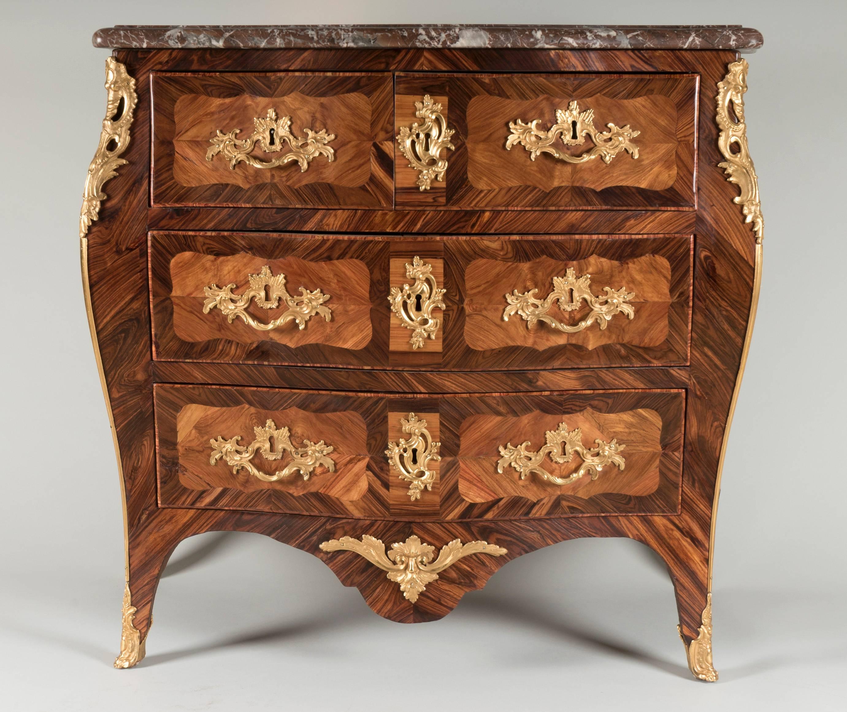 French Louis XV Commode Stamped by Leonard Boudin For Sale