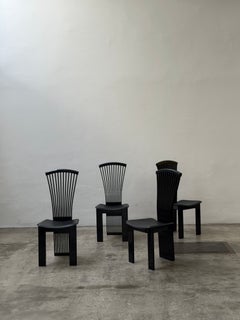 Set of 4 Fan Chairs by Pietro Costantini, Italy, 1980s Postmodern
