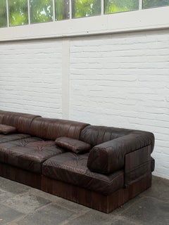 De Sede DS-88 Modular Sectional Sofa in Brown Patchwork Leather 1970s Swiss
