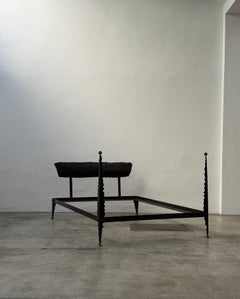 Unique Sculptural Metal Bed Frame, Late 20th Century, Postmodern Design