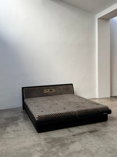 1970s Space Age Bed with Black and White Op Art Upholstery, Germany