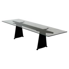 Jean Prouvé, Trapèze Dining Table, Tecta, Glass Top, Germany 1980s