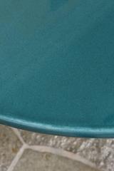 Outdoor Oval Table with Verdigris Lava Stone Top
