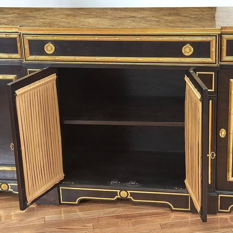 Ormolu Empire Style Ebonized and Gilt Bronze Side Cabinet Attributed to Maison Jansen