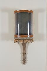 Large Pair of Regency Style Walnut and Gilt Wall Displays