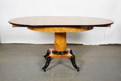 Swedish Biedermeier Birch Extending Dining Table