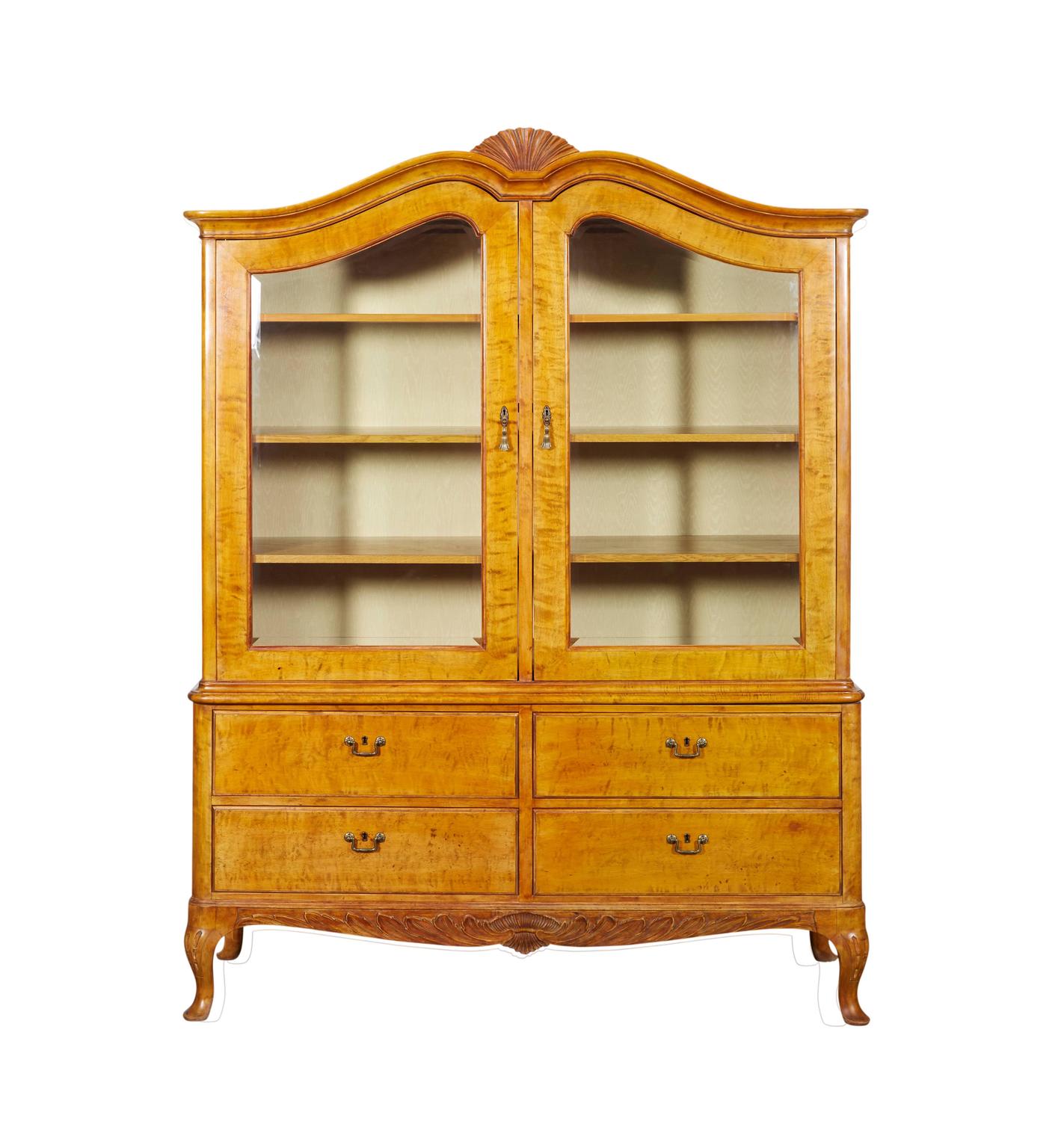  Scaled Swedish Birch Bookcase or Armoire For Sale at 1stdibs