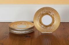 Set of Twenty Le Tallec Hand-Painted Porcelain Service Plates