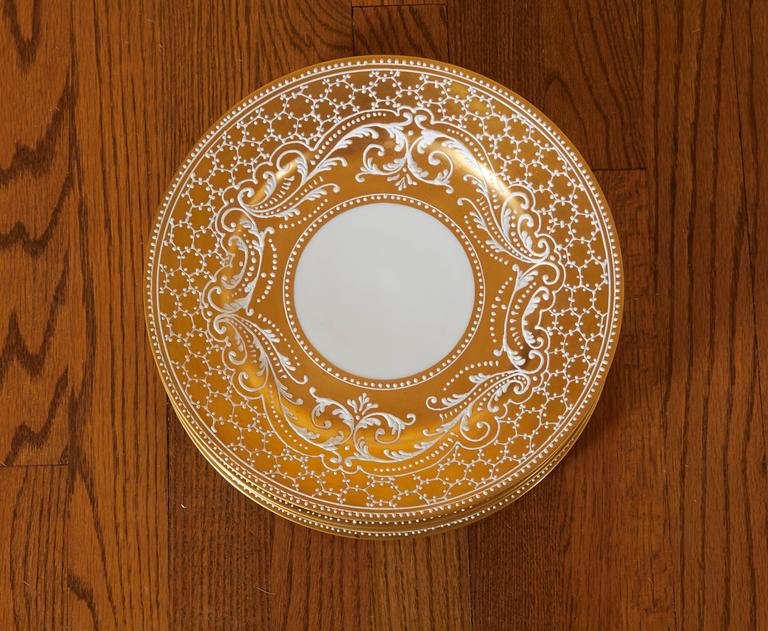 Set of 24 Le Tallec HandPainted Porcelain Service Plates For Sale at