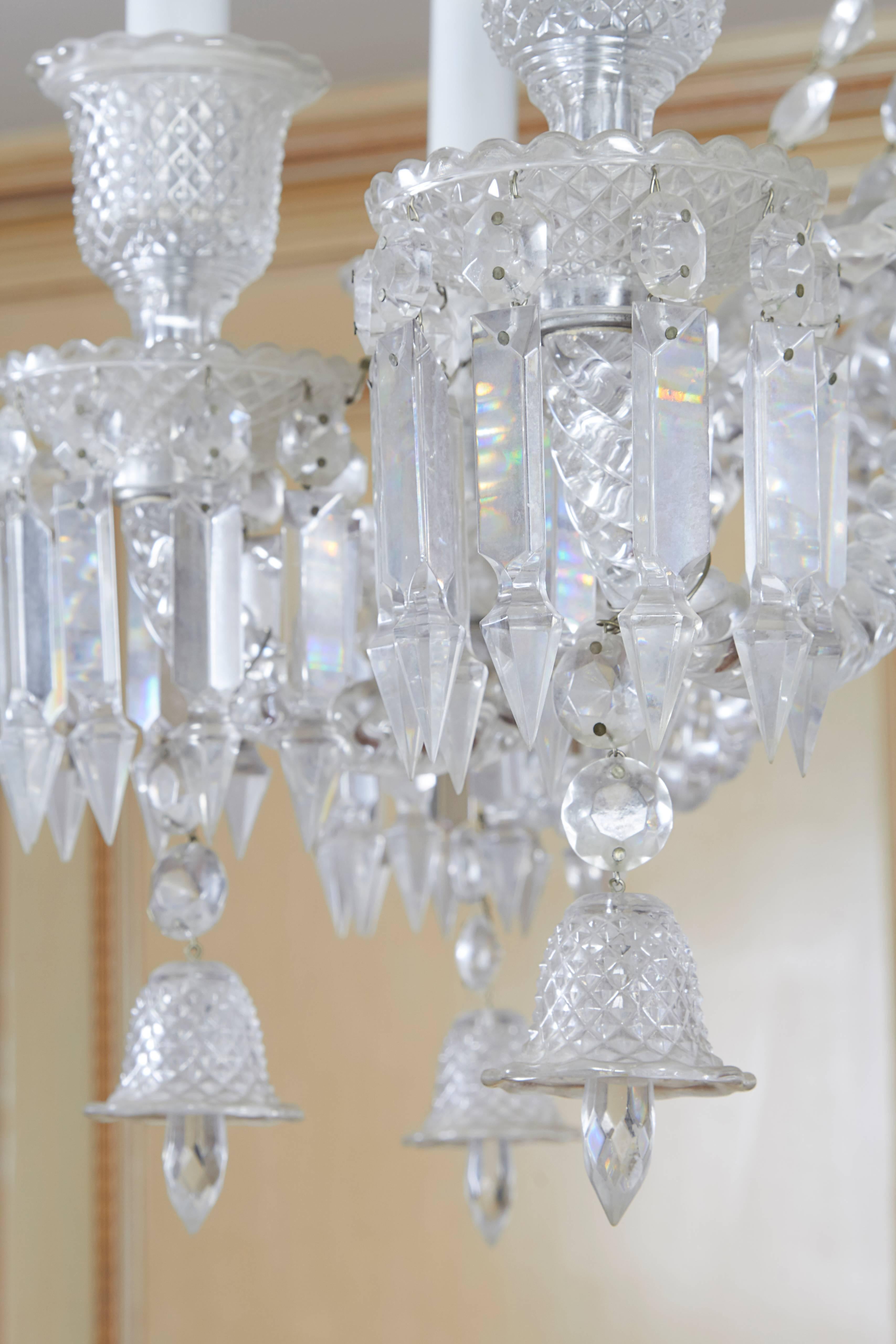 French Baccarat Eight Arm Crystal Chandelier