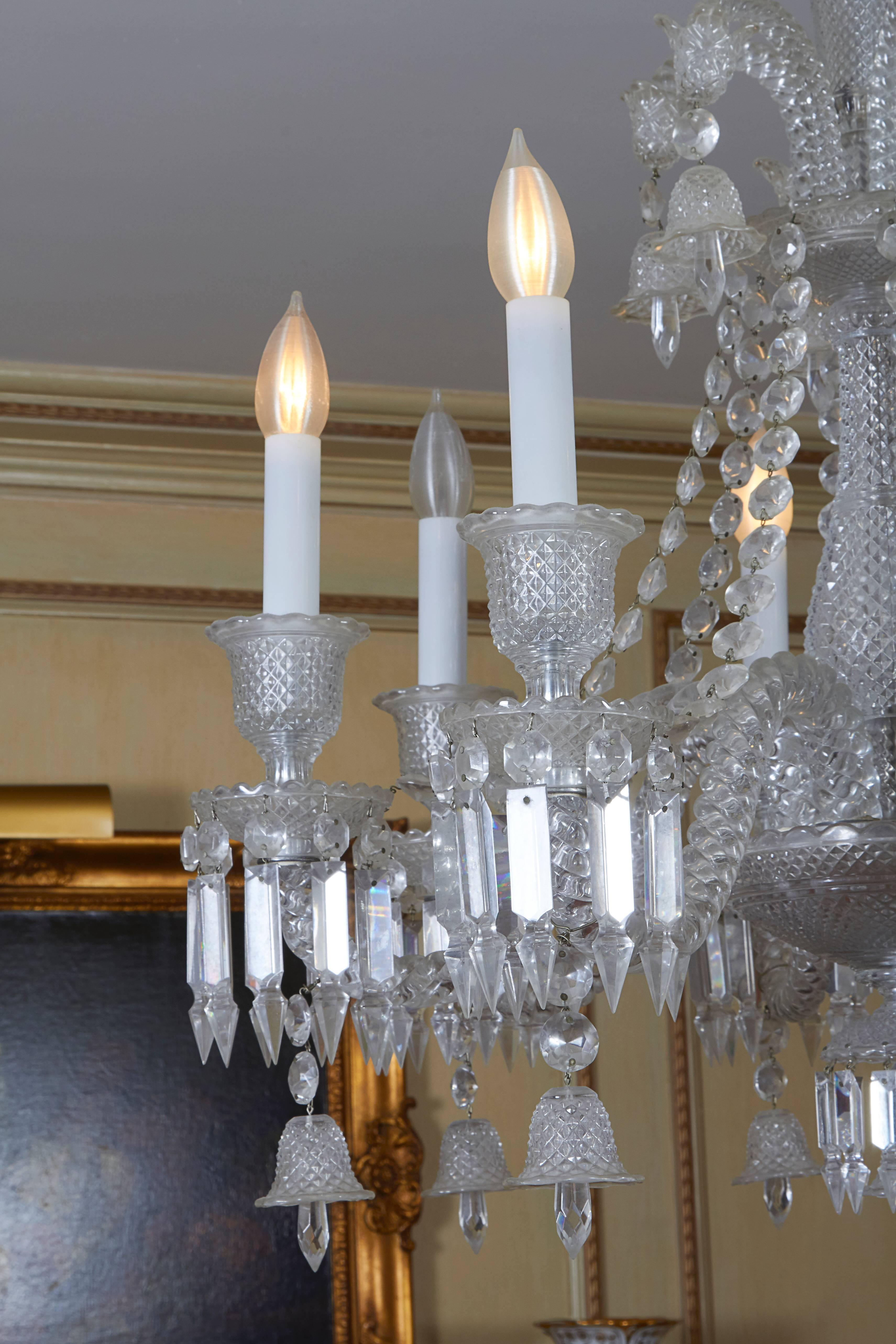 20th Century Baccarat Eight Arm Crystal Chandelier