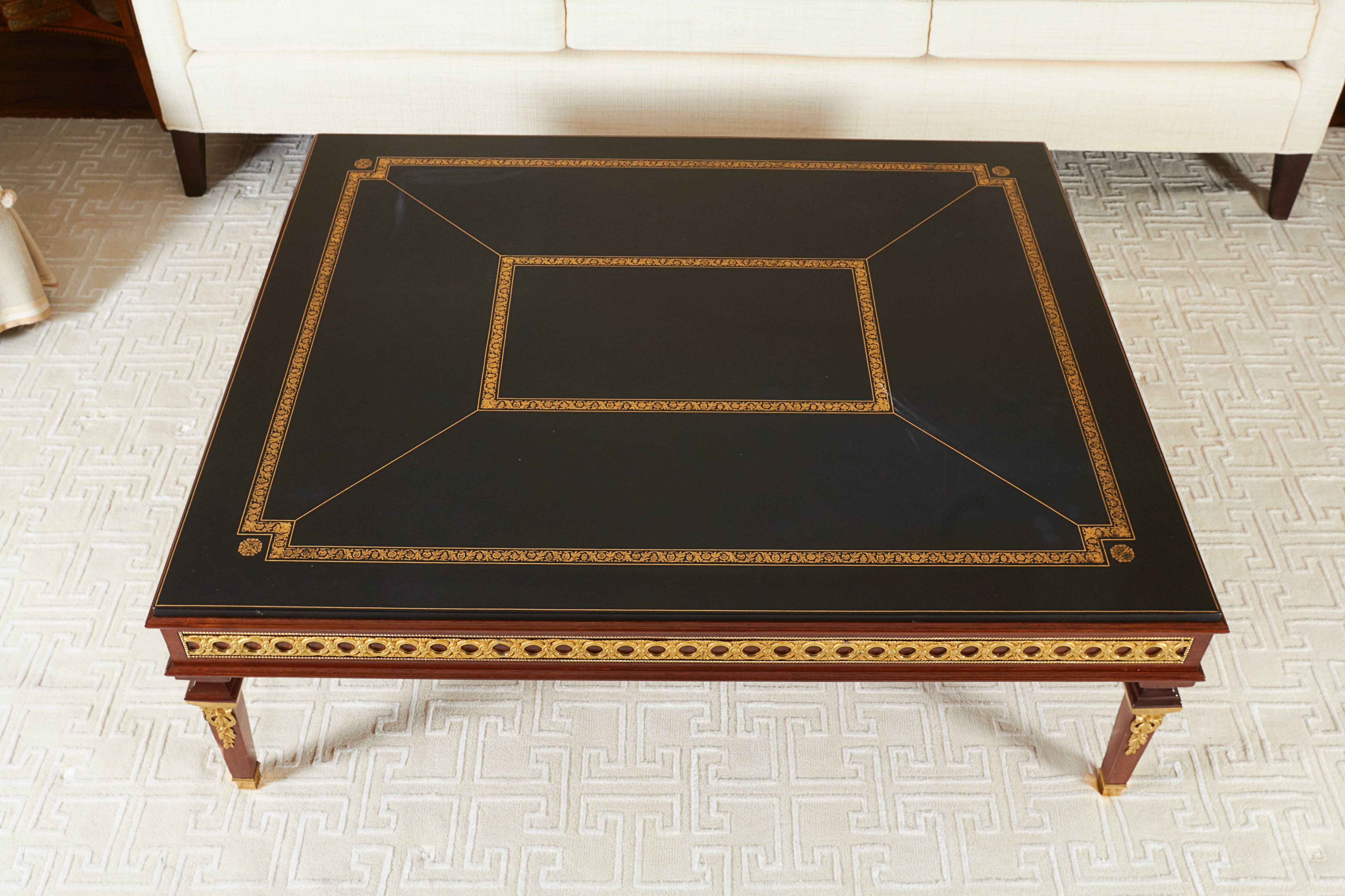 20th Century Neoclassical Mahogany Ormolu-Mounted Coffee Table