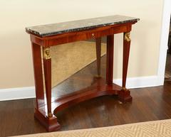 Egyptian Revival Empire Style Mahogany and Ormolu Console Table