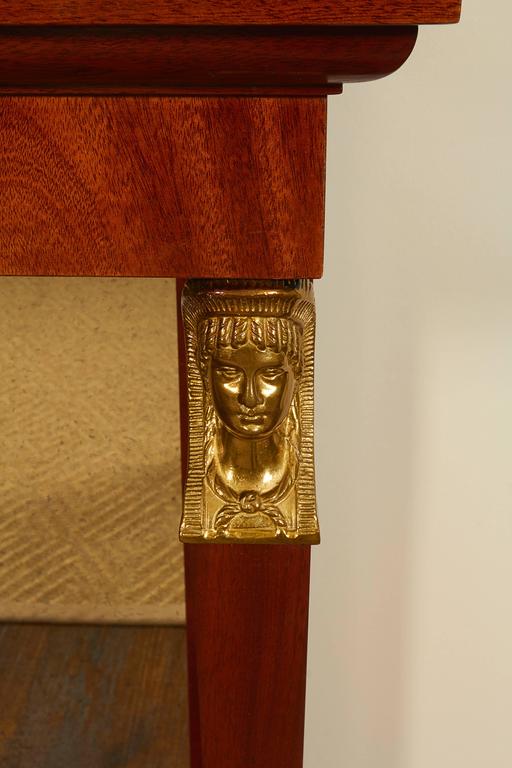 Egyptian Revival Empire Style Mahogany and Ormolu Console Table at 1stDibs